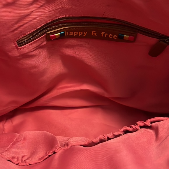 The Sak handbag Watercolor Striped East West Shoulder Bag pink blue white tote - Picture 6 of 8